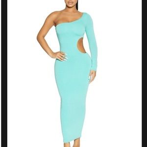 Naked wardrobe cut out mint dress